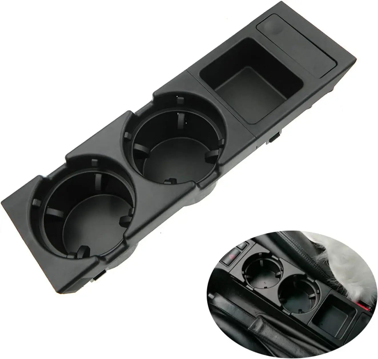 BMW E46 Cup Holder and Coin Box - Black