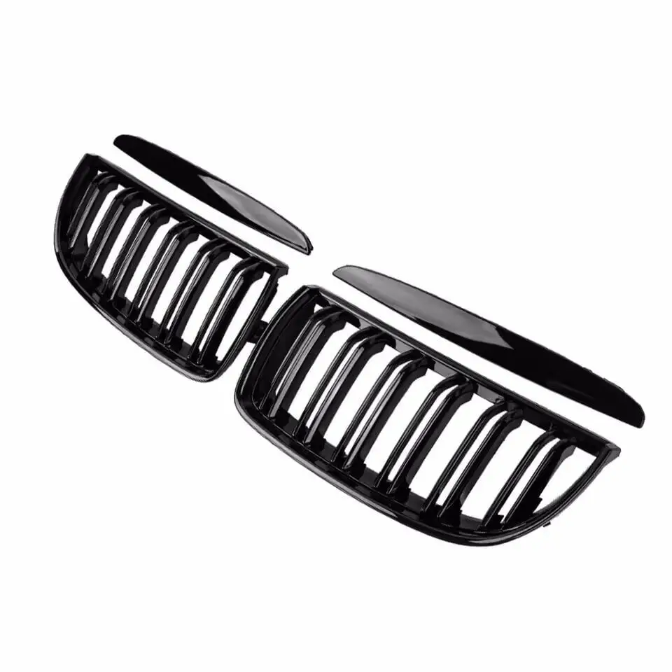 BMW E90 Piano Black Double Slat Grille Set