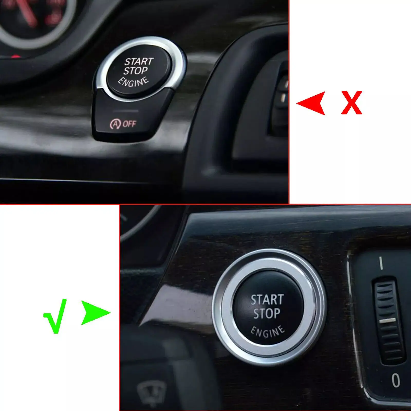 BMW F10 Start Stop Button Cover Black - APD