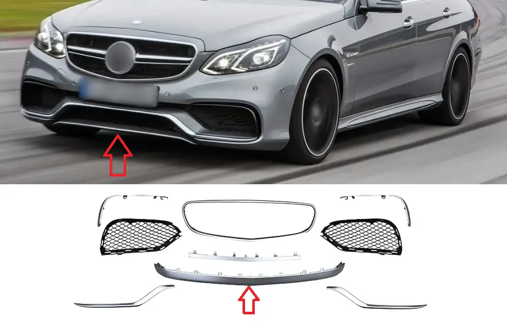 Mercedes E Serisi W212 AMG E63 Ön Tampon Nikelajı Alt Orta