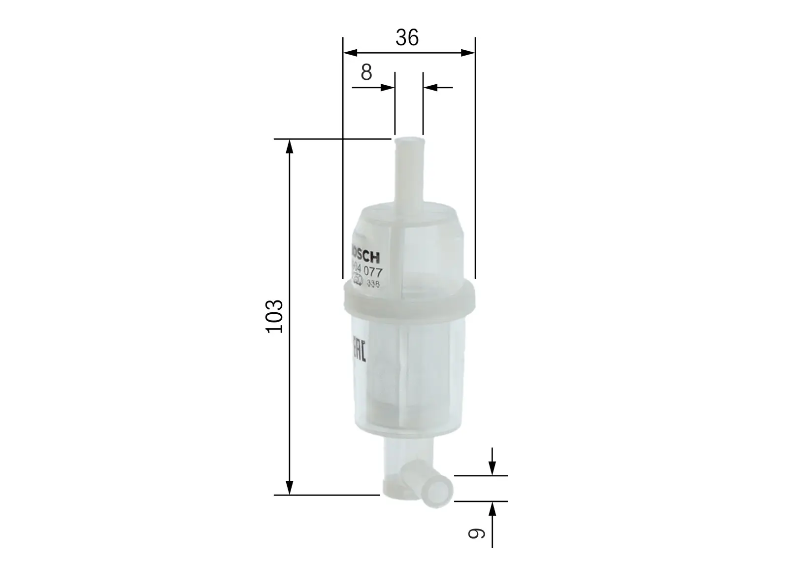 Mercedes W126 300SD TURBO OM617 Fuel Filter | BOSCH 0450904077