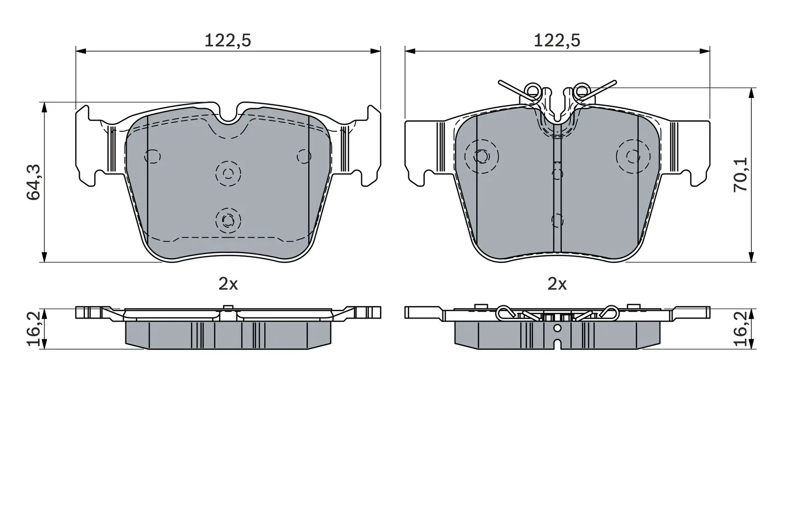 Mercedes W253 GLC 250 Brake Brake Pad Rear | BOSCH 0986424334