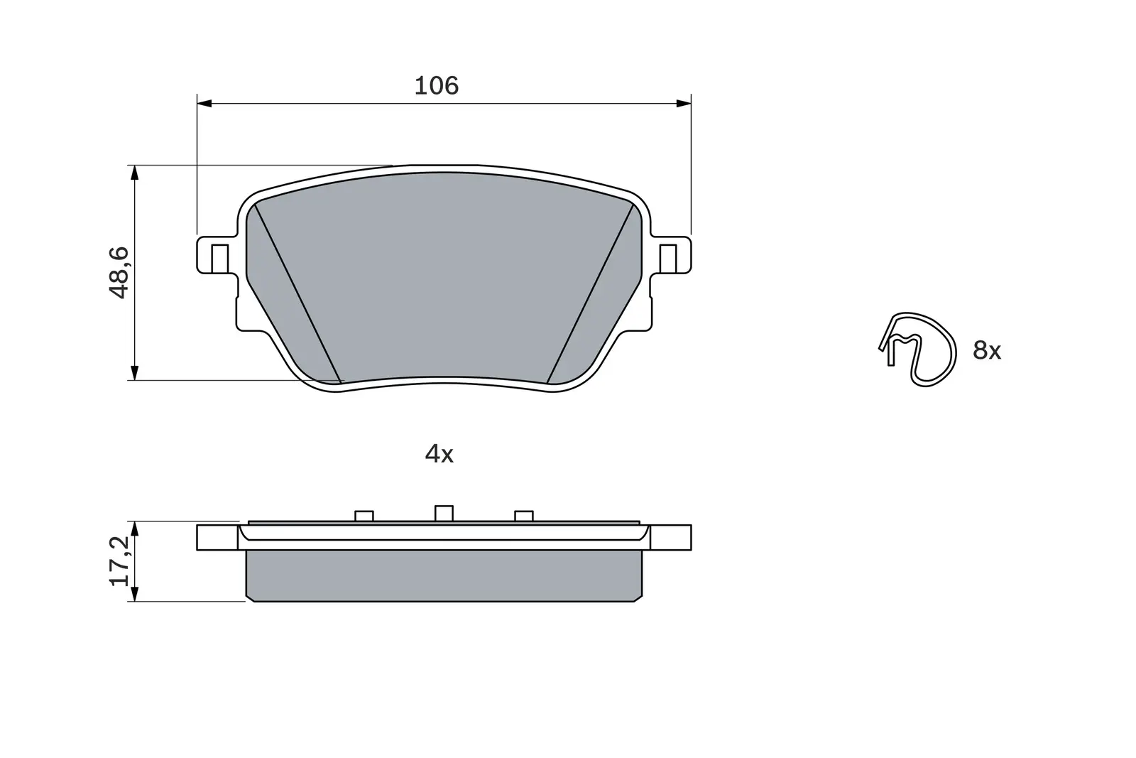 Mercedes W177 A 160d Brake Brake Pad Rear | BOSCH 0986424889