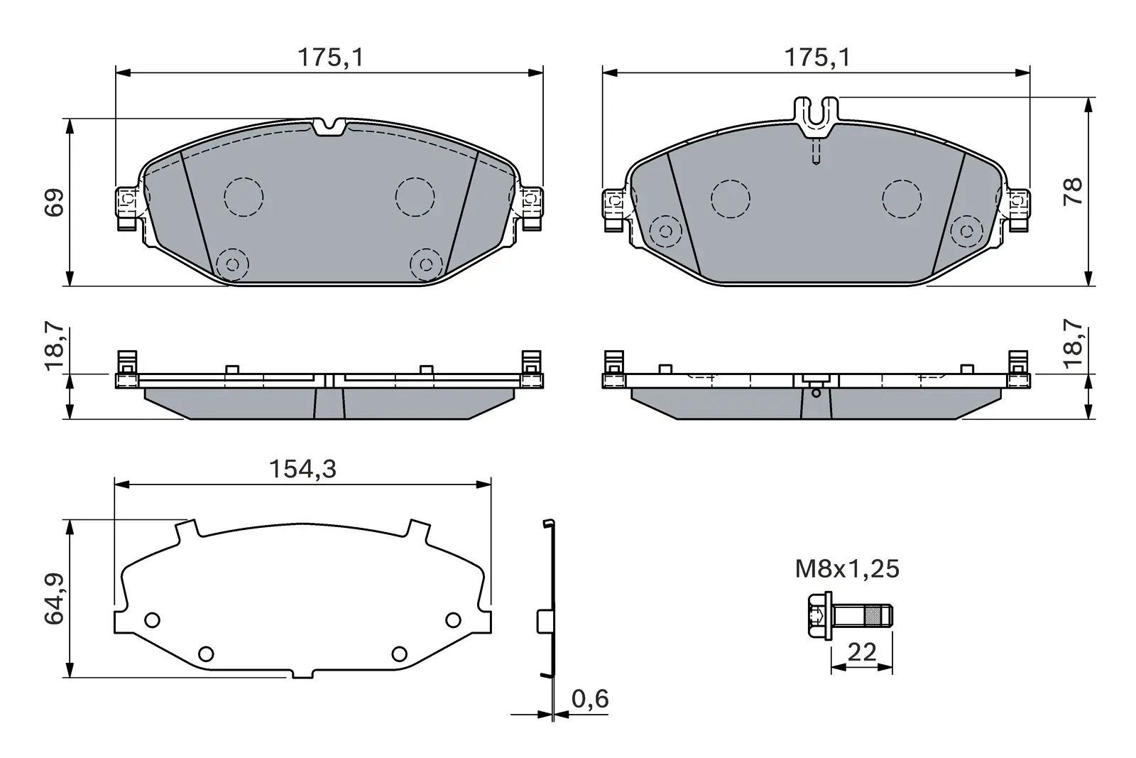 Mercedes W205 C 180 Brake Brake Pad Front | BOSCH 0986460129