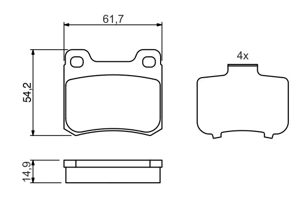Mercedes W202 C Fren Balatası Arka | BOSCH 0986466871
