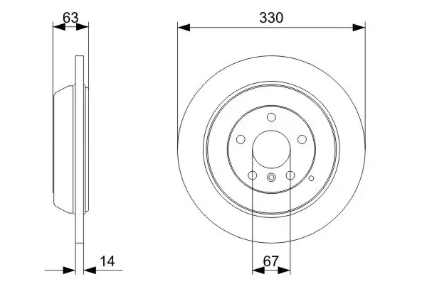Mercedes W164 ML 350 BlueTec Brake Disc Rear | BOSCH 0986479330