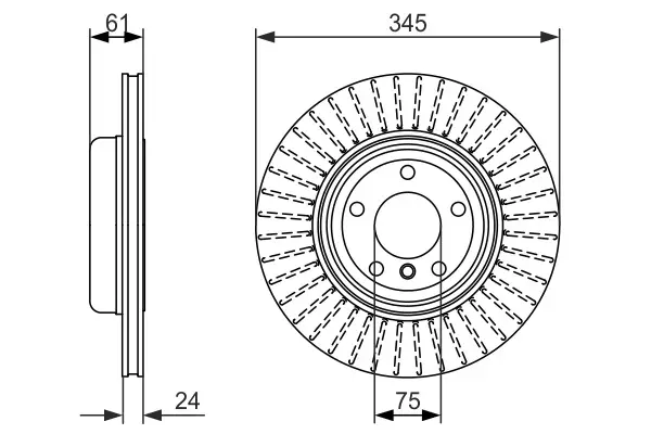 BMW E60 550i Brake Disc Rear | BOSCH 0986479729