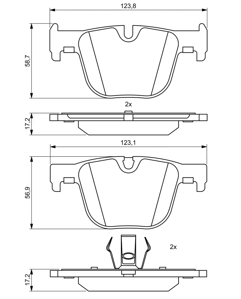 BMW F31 335i Brake Brake Pad Rear | BOSCH 0986494786