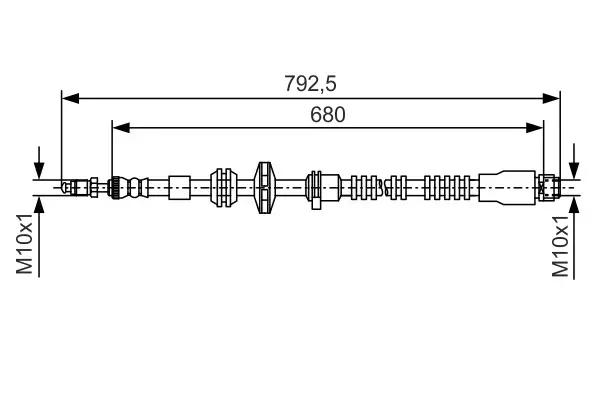 BMW F04 ActiveHybrid 7 Brake Hose Front | BOSCH 1987481546
