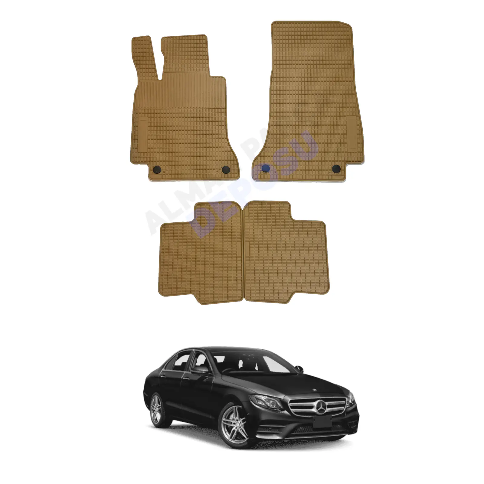 Mercedes W213 Rubber Floor Mat Beige Odorless Original Custom-Cut Schönek