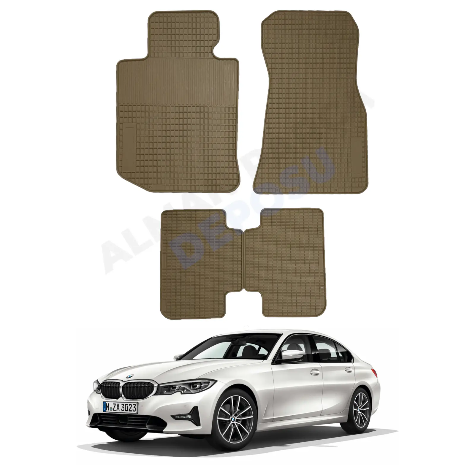 BMW G20 Rubber Floor Mat Beige Odorless Original Custom-Cut Schönek