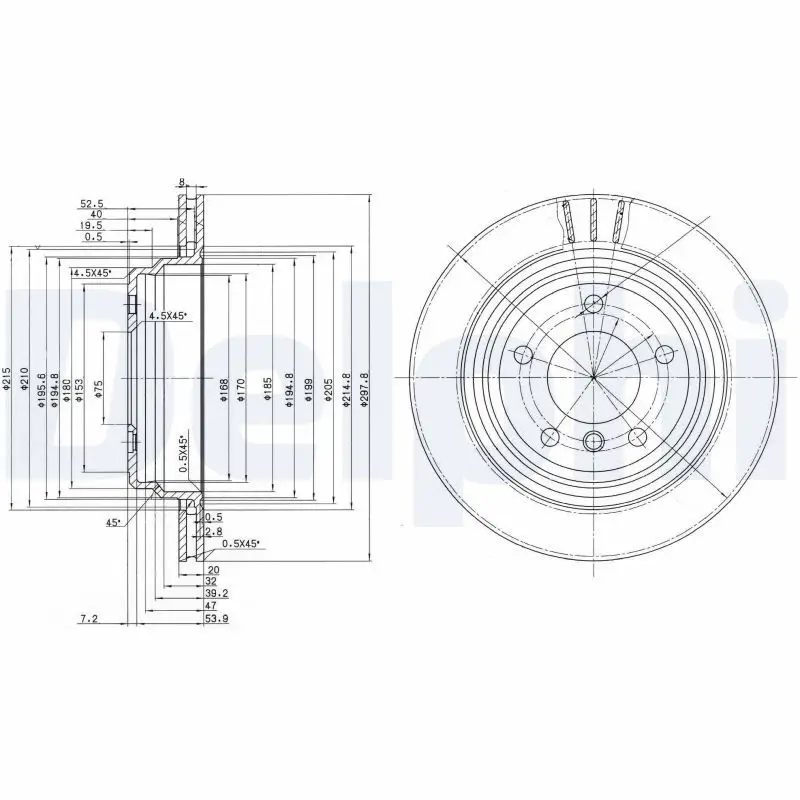 BMW 5 Series E39 Brake Disc Front Pneumatic 298mm | DELPHI BG3042