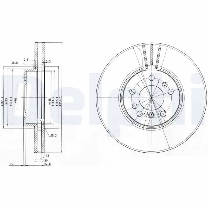 BMW X5 Serisi E53 Fren Diski Ön Havalı 332mm | DELPHI BG3628