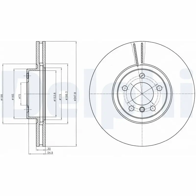 BMW X6 Series F16 Brake Disc Front Pneumatic 348mm | DELPHI BG9063C