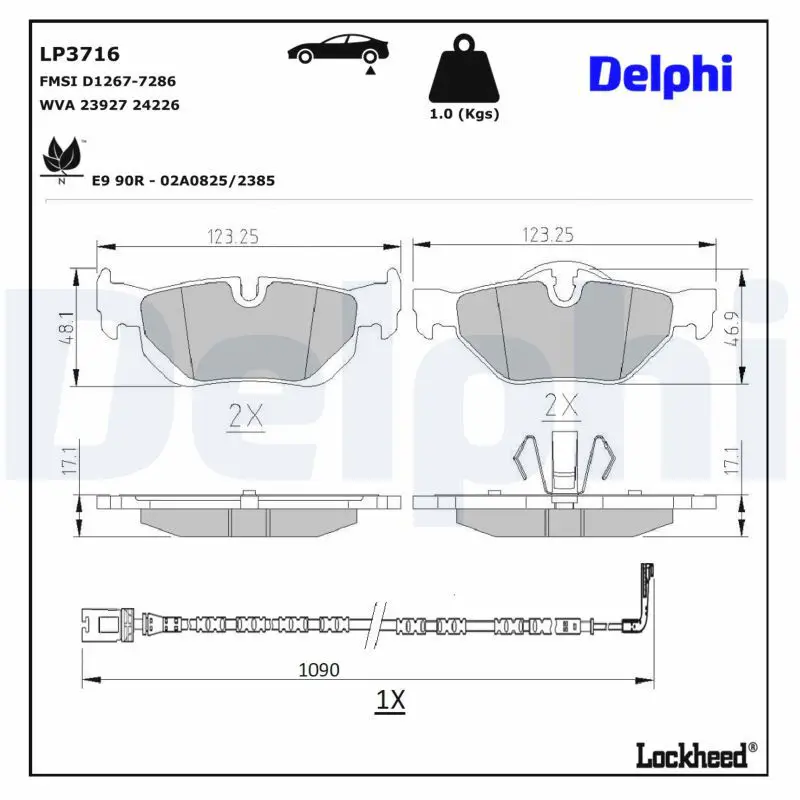 BMW X1 Serisi E84 Fren Balatası Arka Kontaklı | DELPHI LP3716