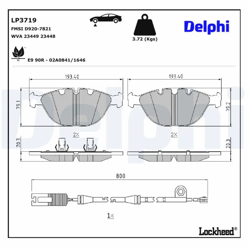 BMW X5 Serisi E53 Fren Balatası Ön Kontaklı | DELPHI LP3719