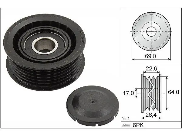 Mercedes E-Class W211 E 280 CDI Belt Tensioner Bearing