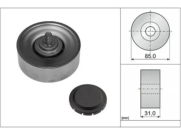 BMW 5 Series E60 525d V Belt Tensioner Pulley | INA