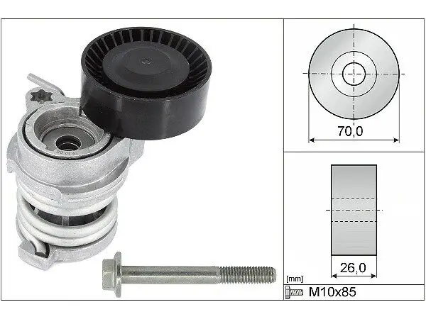 BMW 5 Series E60 520d V Belt Tensioner | INA 534 0708 10