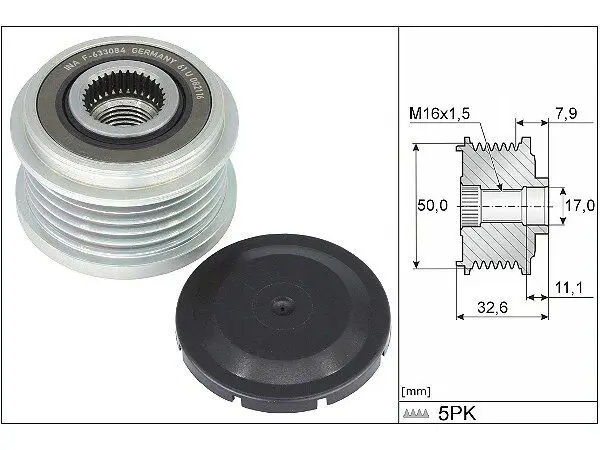 Mercedes B Serisi W247 B 180 Alternatör Kasnağı | INA 535 0359 10