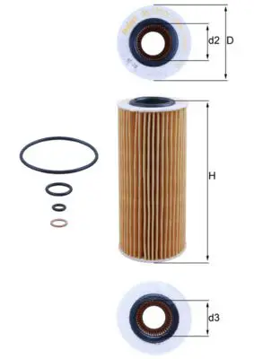 BMW X3 E83 3.0 d M57 Oil Filter | MAHLE OX177/3D