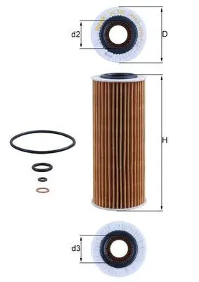 BMW 5 Serisi E60/61 520 d, 520 d Edition Fleet M47 N47 Yağ Filtresi | MAHLE OX368D1