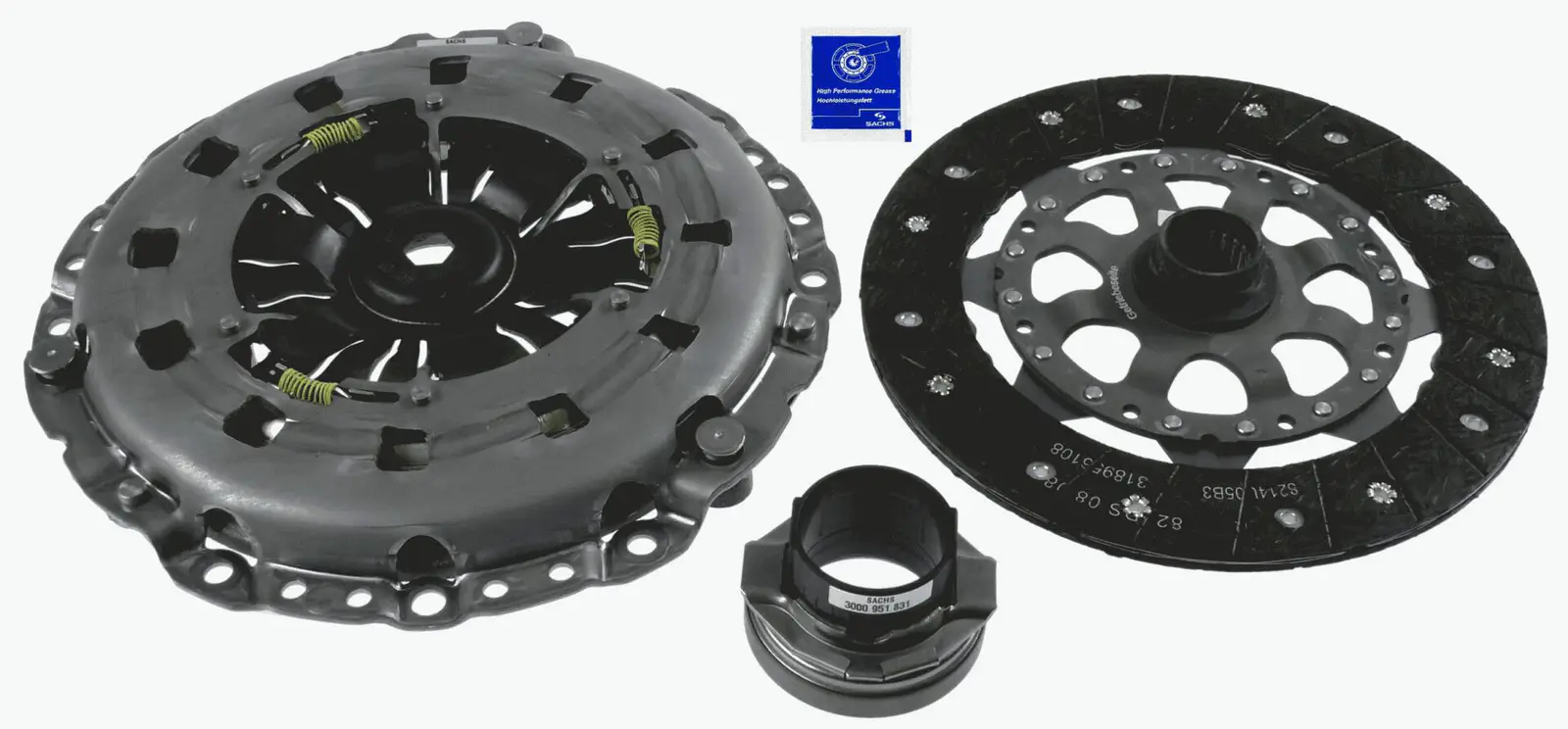 BMW 3 Serisi E46 318 ti N46 Debriyaj Seti + Rulman | SACHS 3000 951 831