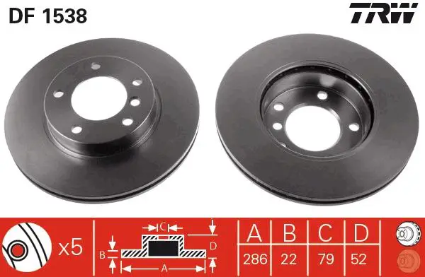 BMW Z4 (E85) 2.5i M54 Front Brake Disc | TRW DF1538