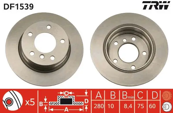 BMW E36 318i M42 Rear Brake Disc | TRW DF1539