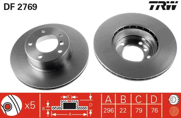 BMW 5 Series E39 528i M52 Front Brake Disc | TRW DF2769