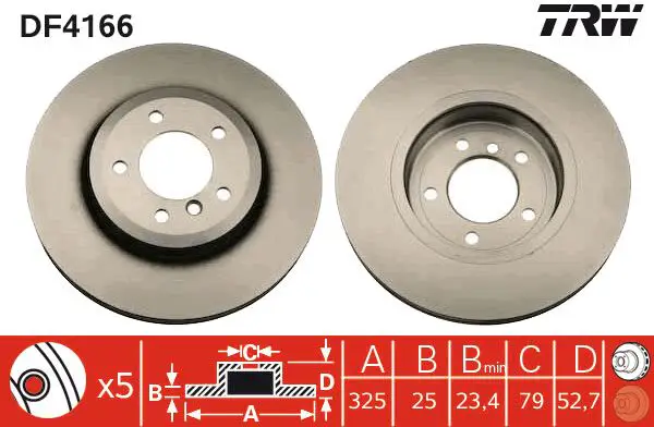 BMW 3 Series E46 330i M54 Front Brake Disc | TRW DF4166