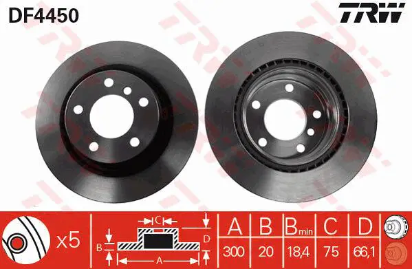 BMW 1 Serisi E81 120i N43 Arka Fren Diski | TRW DF4450