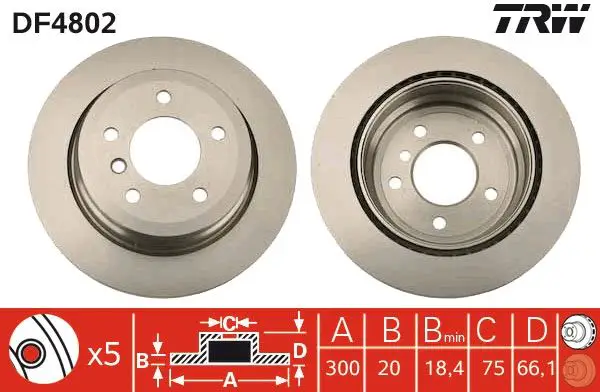 BMW E90 320i N43 Rear Brake Disc | TRW DF4802
