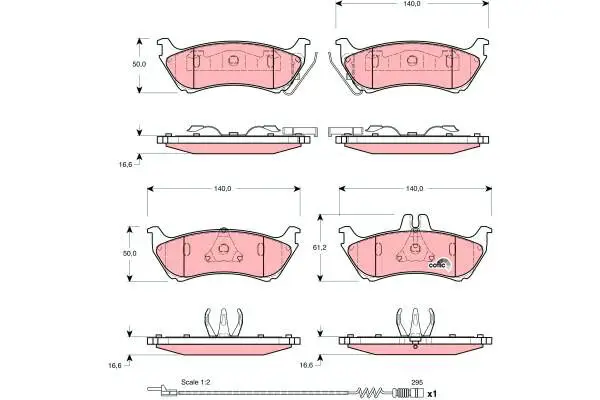 Mercedes W163 ML 320 M112 Rear Brake Pads | TRW GDB1456