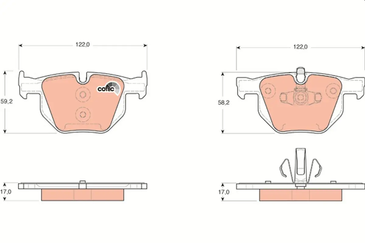 BMW E90 330i N53 Rear Brake Pads | TRW GDB1560