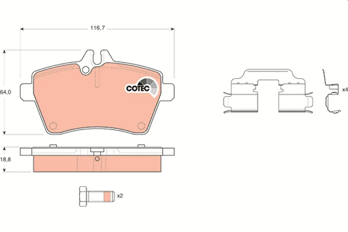 Mercedes A-Class W169 A 150 M266 Front Brake Pads
