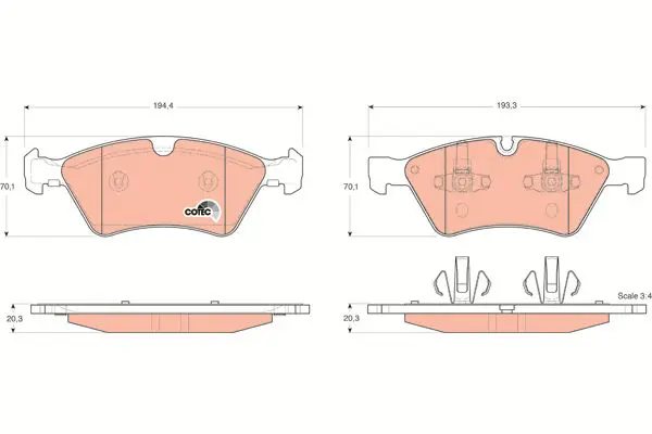 Mercedes W164 ML 350 CDI Front Brake Pads | TRW GDB1642