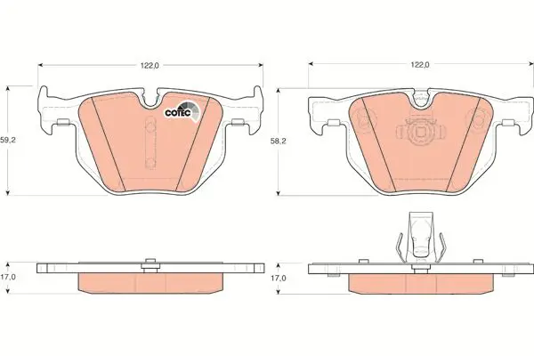 BMW 5 Series E60 520d M47 Rear Brake Pads | TRW GDB1727