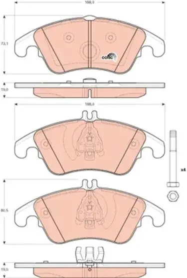 Mercedes W204 C 250 CDI Front Brake Pads | TRW GDB1737