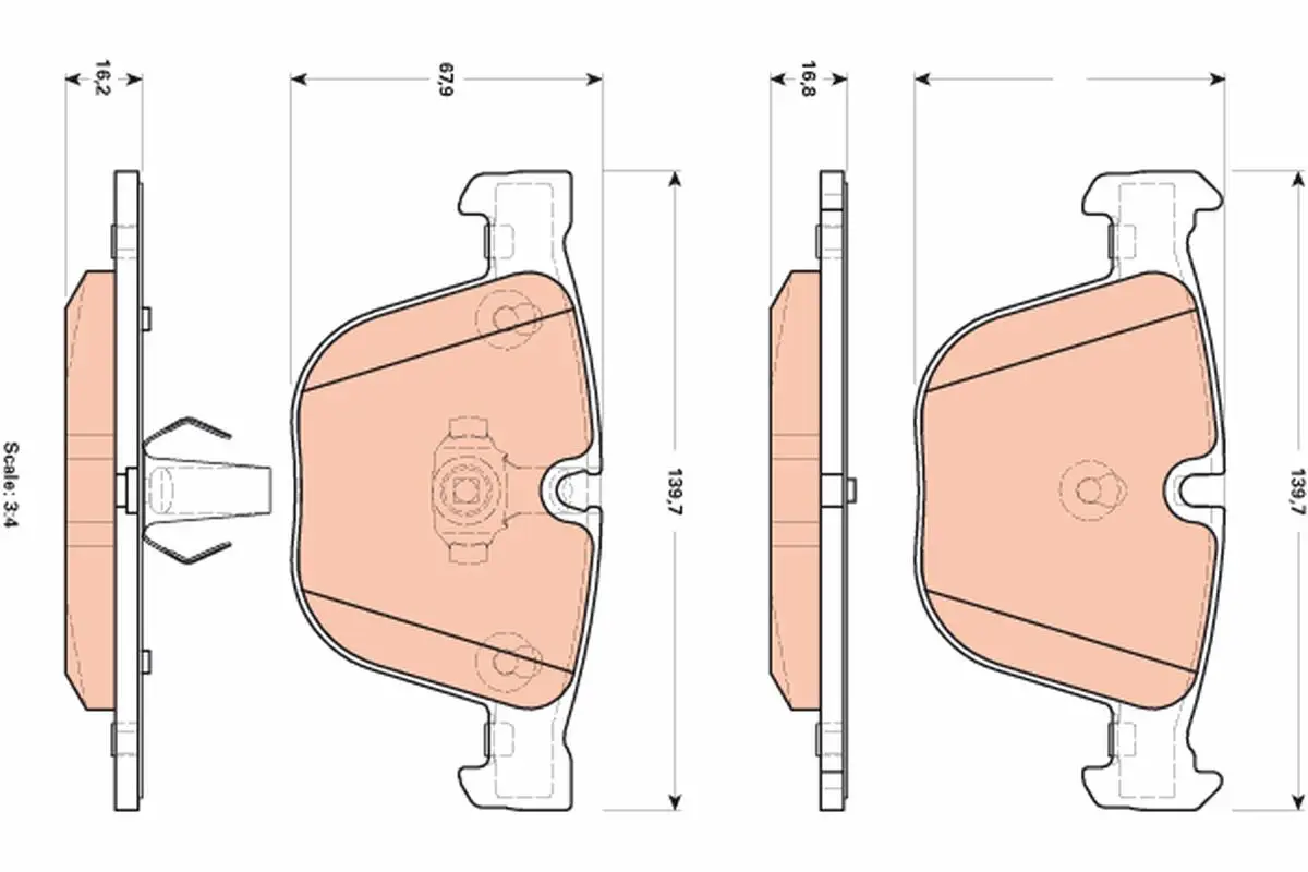 BMW X6 (F16) 40d N55 Rear Brake Pad | TRW GDB1892
