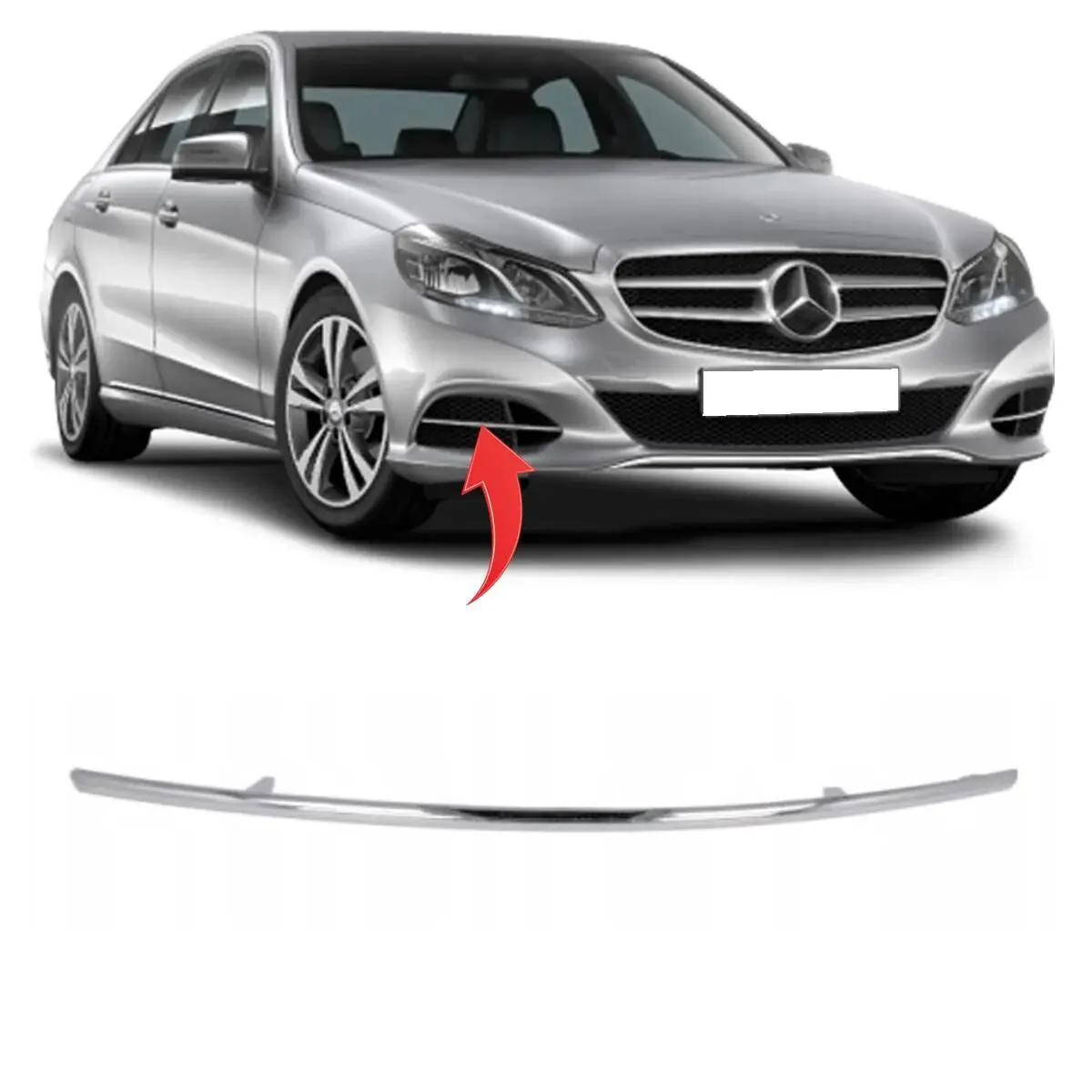 Mercedes E Series W212 Bumper Grille Chrome Trim Front Right 2009-12 | CARTEK TPMRDRY119