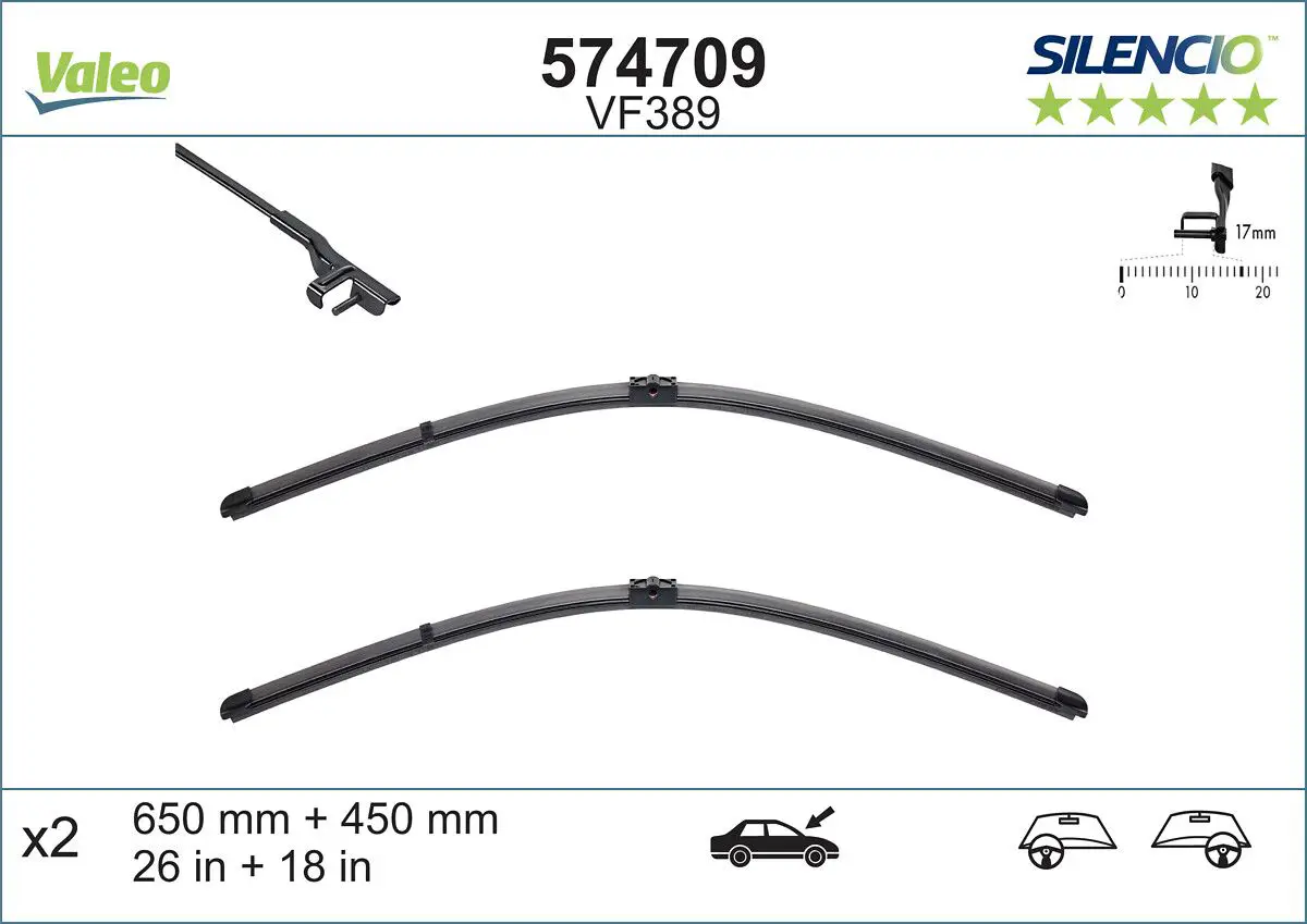 BMW 5 Series F10 Front Wiper Set | VALEO 574709