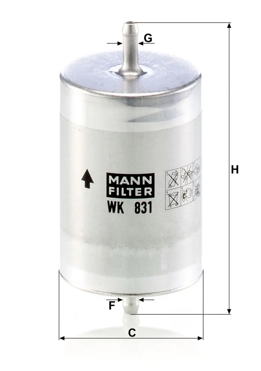 Mercedes CLK C208 Fuel Filter MANN WK831