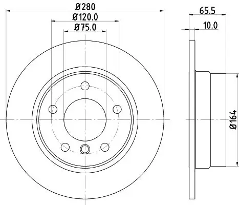 BMW 1 Serisi E81 Fren Diski Havasız Arka | HELLA 8DD 355 111-261
