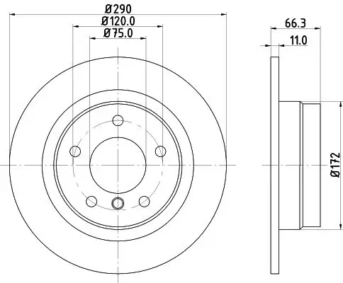 BMW 1 Serisi F20 Fren Diski Havasız Arka | HELLA 8DD 355 129-731