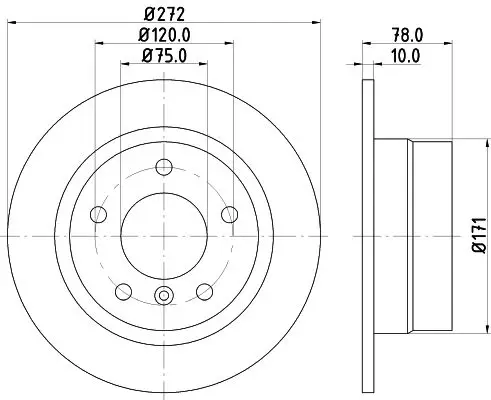 BMW 3 Serisi E36 Fren Diski Havasız Arka | HELLA 8DD 355 127-171