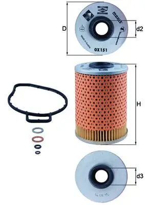 BMW 3 Series E36 M41 Oil Filter | MAHLE OX 151D