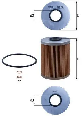 BMW 3 Series E36 320i M52 Oil Filter | MAHLE OX68D