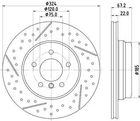 BMW 3 Serisi E90 Fren Diski Delikli Arka | HELLA 8DD 355 123-031