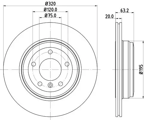 BMW 5 Serisi E60 Fren Diski Havalı Ön | HELLA 8DD 355 109-941